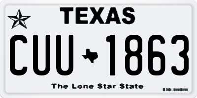 TX license plate CUU1863
