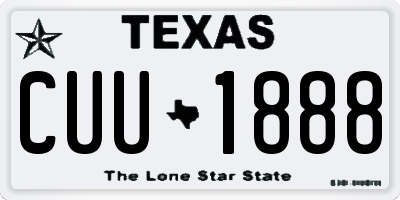TX license plate CUU1888