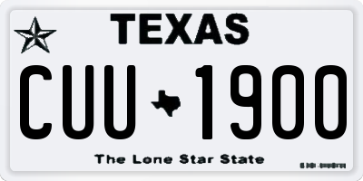 TX license plate CUU1900