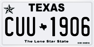 TX license plate CUU1906