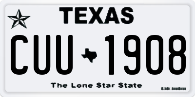 TX license plate CUU1908