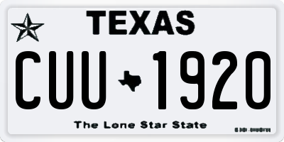 TX license plate CUU1920