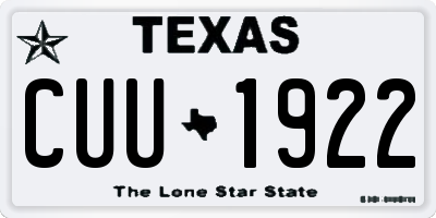 TX license plate CUU1922