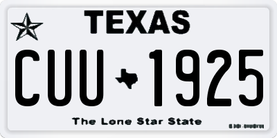 TX license plate CUU1925