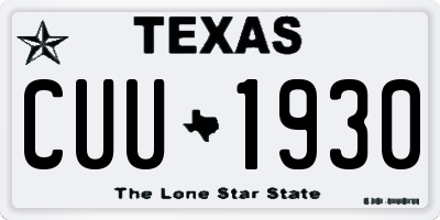 TX license plate CUU1930