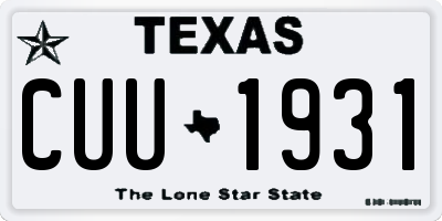 TX license plate CUU1931
