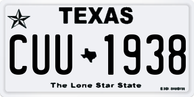 TX license plate CUU1938