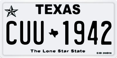 TX license plate CUU1942