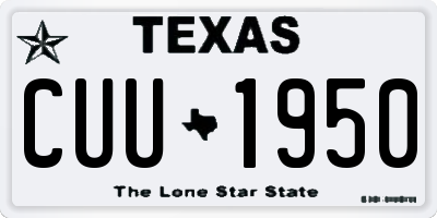 TX license plate CUU1950