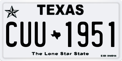 TX license plate CUU1951