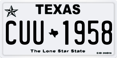 TX license plate CUU1958