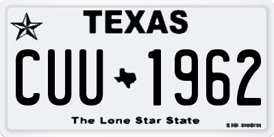 TX license plate CUU1962