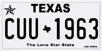 TX license plate CUU1963