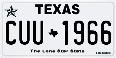 TX license plate CUU1966