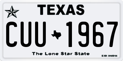 TX license plate CUU1967