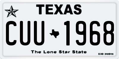 TX license plate CUU1968
