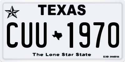 TX license plate CUU1970