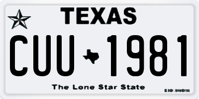 TX license plate CUU1981