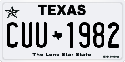 TX license plate CUU1982
