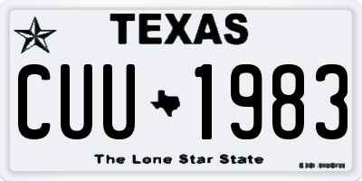 TX license plate CUU1983