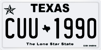 TX license plate CUU1990