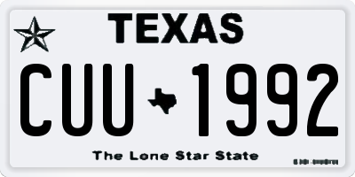 TX license plate CUU1992