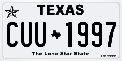 TX license plate CUU1997
