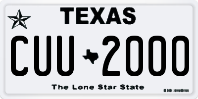 TX license plate CUU2000