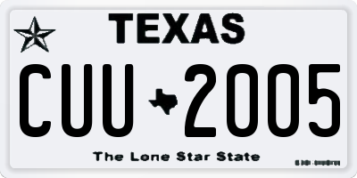 TX license plate CUU2005