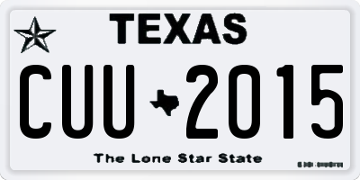 TX license plate CUU2015