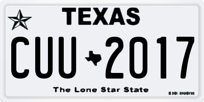 TX license plate CUU2017