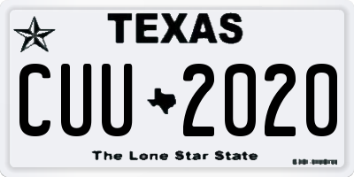 TX license plate CUU2020