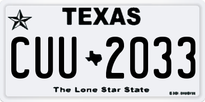 TX license plate CUU2033