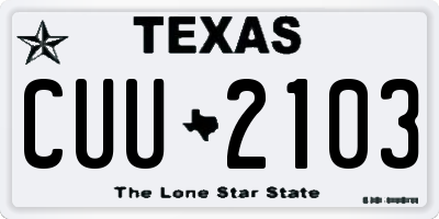 TX license plate CUU2103