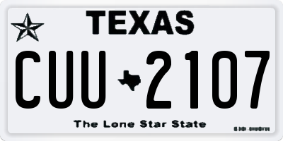 TX license plate CUU2107