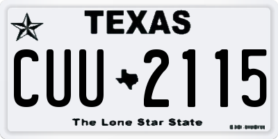 TX license plate CUU2115