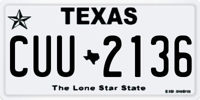 TX license plate CUU2136