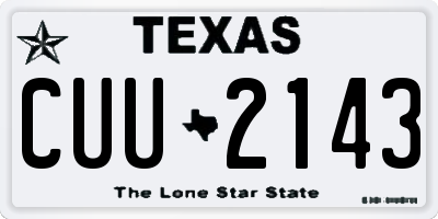 TX license plate CUU2143
