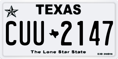 TX license plate CUU2147
