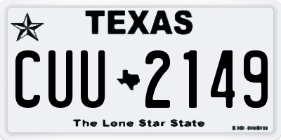 TX license plate CUU2149