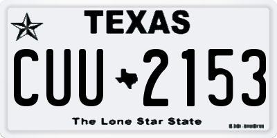 TX license plate CUU2153