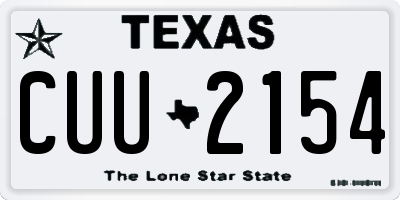 TX license plate CUU2154