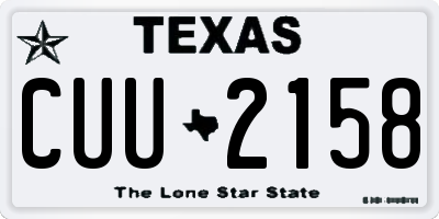 TX license plate CUU2158