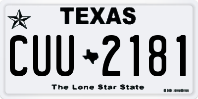 TX license plate CUU2181