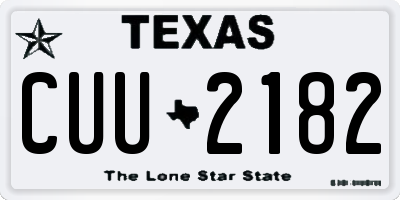 TX license plate CUU2182