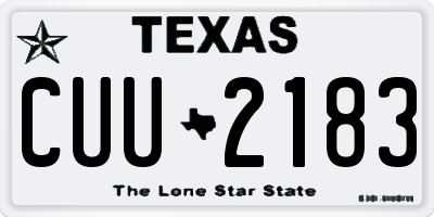 TX license plate CUU2183