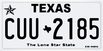 TX license plate CUU2185