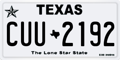 TX license plate CUU2192