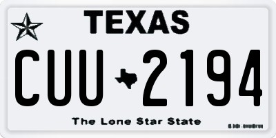 TX license plate CUU2194