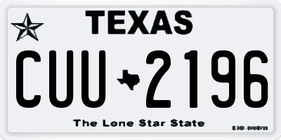 TX license plate CUU2196